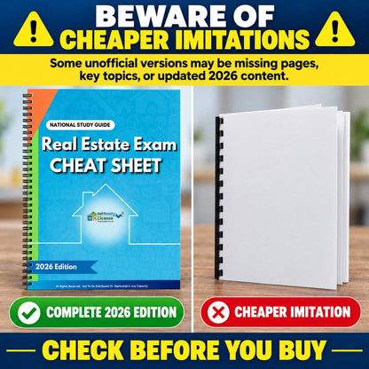 Real Estate Exam Cheat Sheet