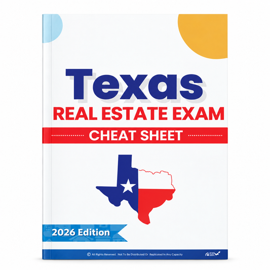 Texas Real Estate Exam Cheat Sheet - Limited Stock